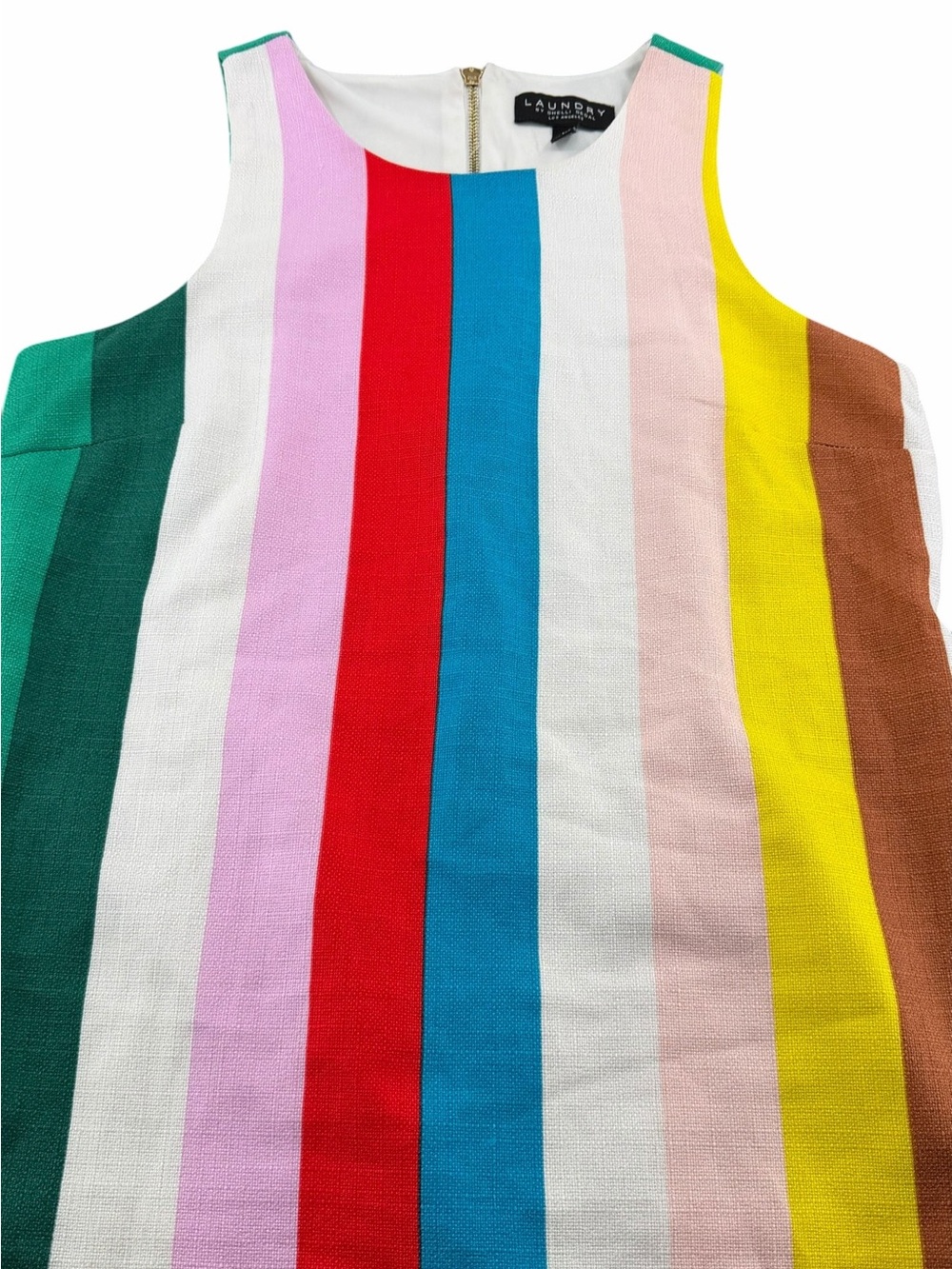 Laundry by Shelli Segal Multicolor Striped Sleeveless Shift Dress Size: 12 - Picture 4 of 9